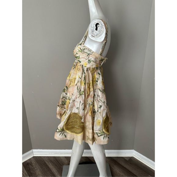 Zimmermann Coaster Floral Print Ruched Mini Dress - Picture 3 of 7